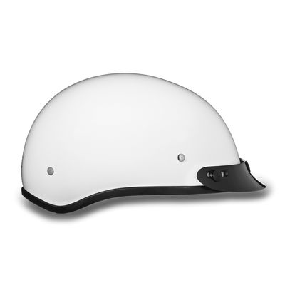 Daytona D.O.T Gloss White Cap Helmet w/ Visor - American Legend Rider