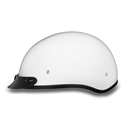 Daytona D.O.T Gloss White Cap Helmet w/ Visor - American Legend Rider