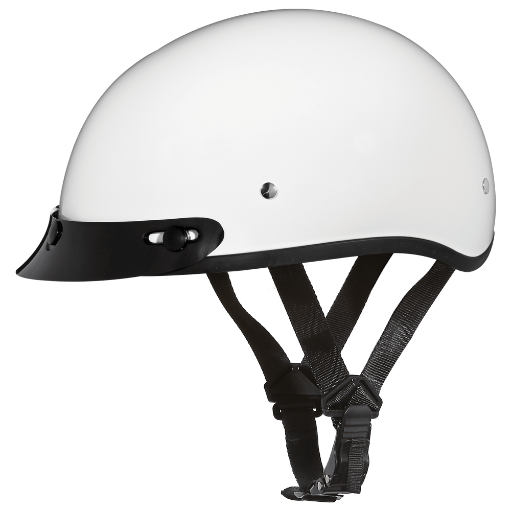 Daytona D.O.T Gloss White Cap Helmet w/ Visor