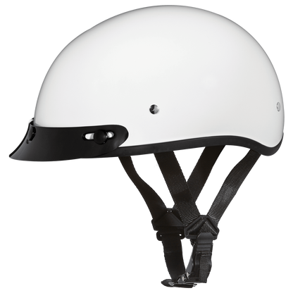 Daytona D.O.T Gloss White Cap Helmet w/ Visor - American Legend Rider