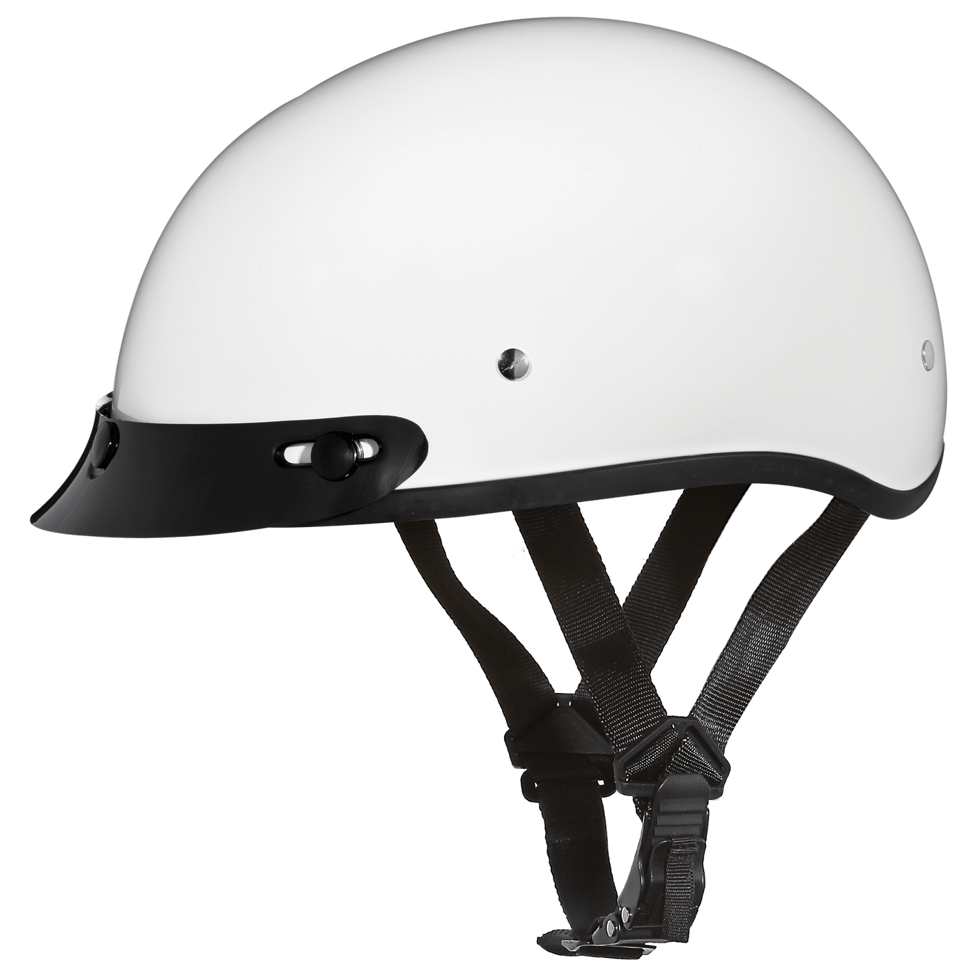 Daytona D.O.T Gloss White Cap Helmet w/ Visor - American Legend Rider