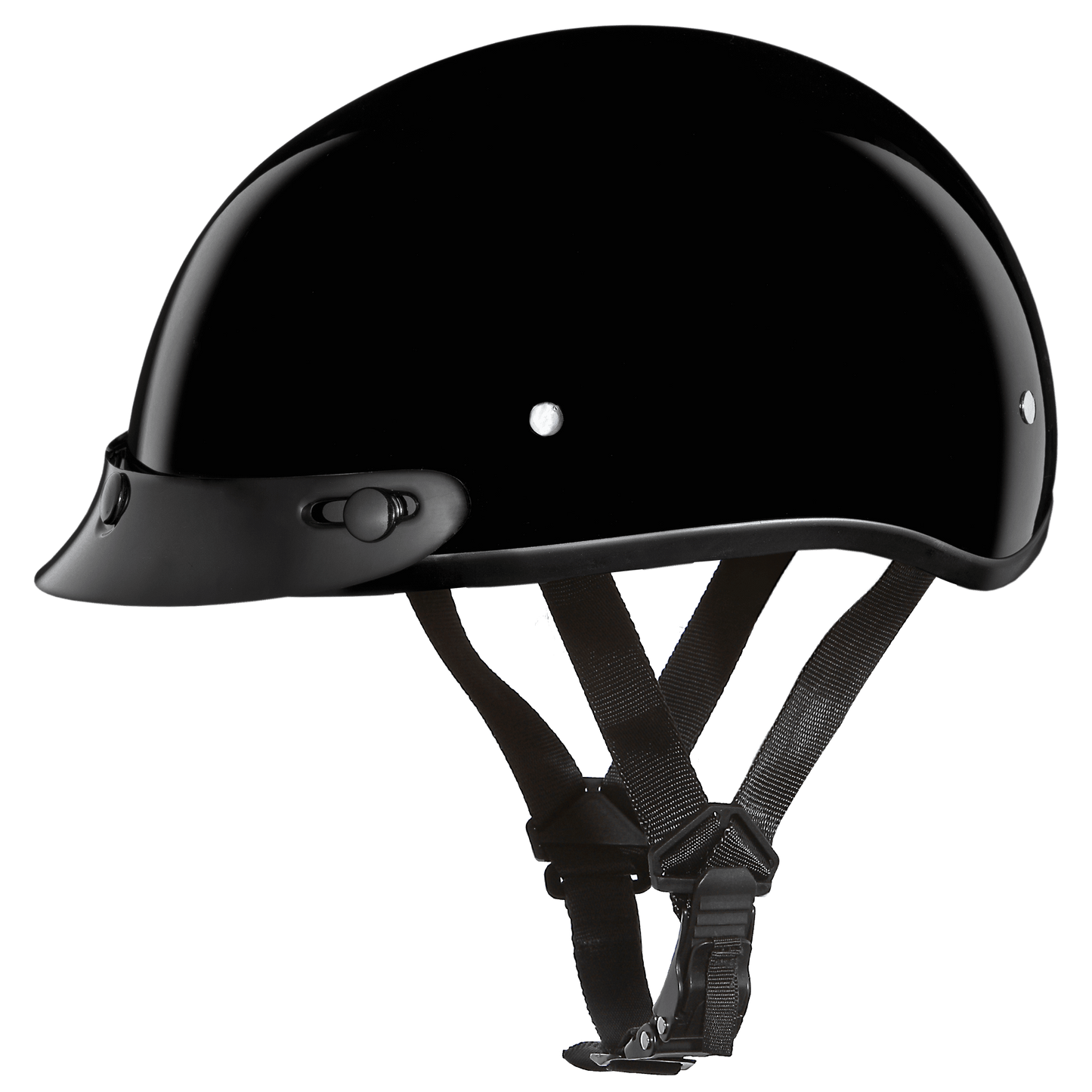 Daytona D.O.T Gloss Black Cap Helmet w/ Visor - American Legend Rider