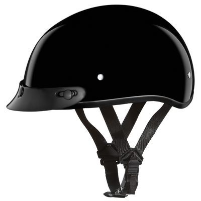 Daytona D.O.T Gloss Black Cap Helmet w/ Visor - American Legend Rider