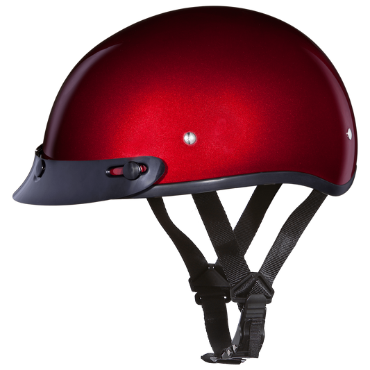 Daytona D.O.T Red Metallic Cap Helmet - American Legend Rider