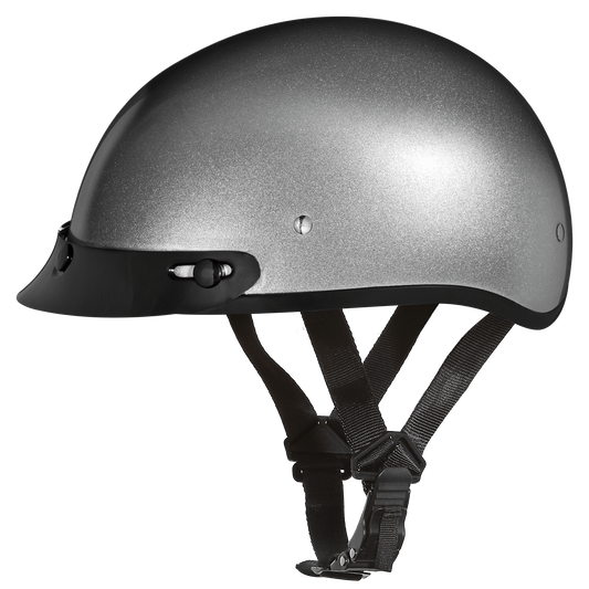Daytona D.O.T Silver Metallic Cap Helmet - American Legend Rider