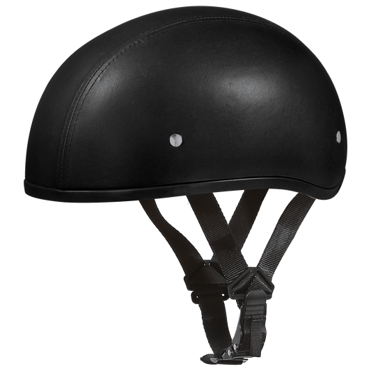 Daytona D.O.T Leather Covered Cap Helmet w/o Visor - American Legend Rider