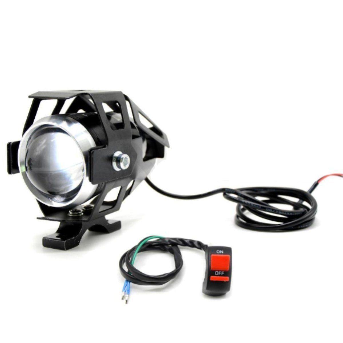Motorcycle 2pcs 5" LED Front Fog Lights Spotlights with Switch, 3 Modes Flash/Dimmed/Full, 125W, White Color Light - American Legend Rider