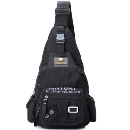 Men's Premium Nylon Crossbody Bag, Black, Army Green - American Legend Rider