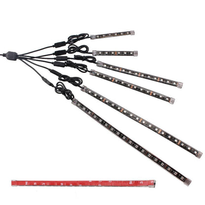Motorcycle 6x LED Lights Ultra Flexible Strips, Rgb, Waterproof, w/ Remote Controller - American Legend Rider