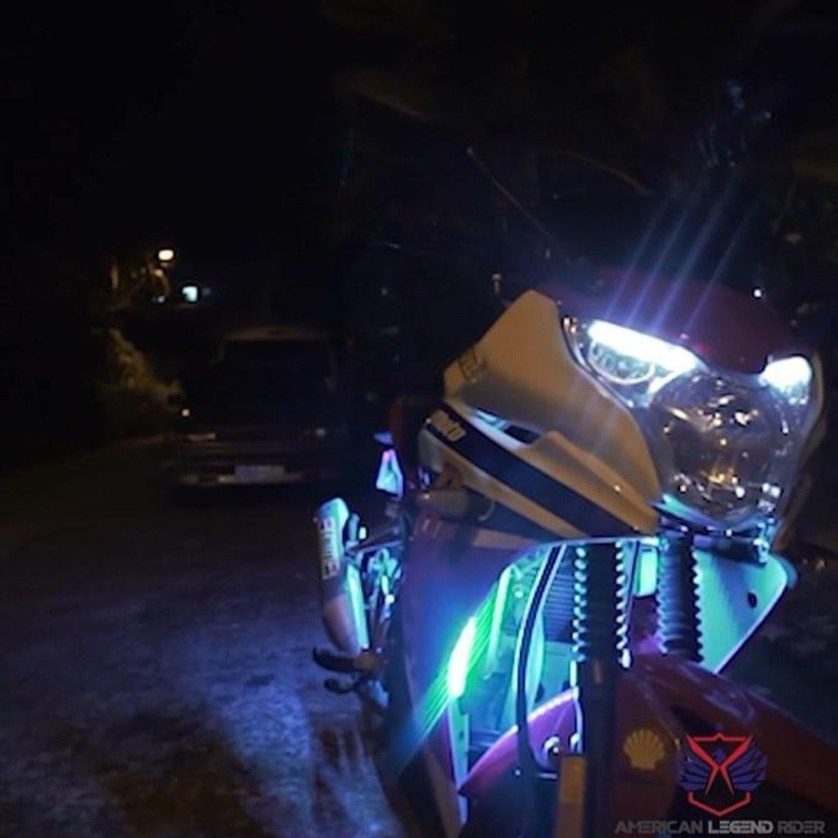 Motorcycle 6x LED Lights Ultra Flexible Strips, Rgb, Waterproof, w/ Remote Controller - American Legend Rider