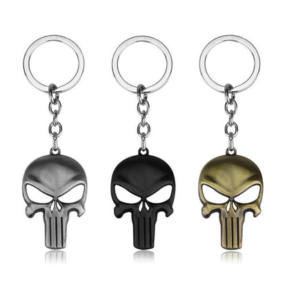 The Punisher Skull Keychain, Zinc Alloy, 1.6 x 2.4 in - American Legend Rider