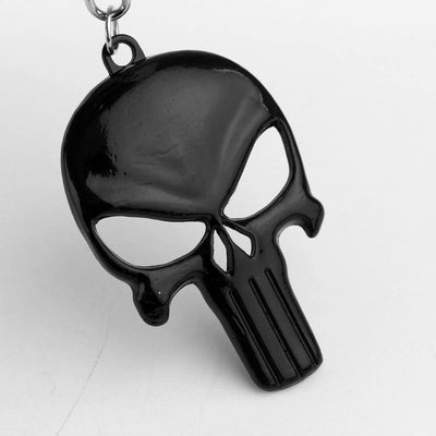 The Punisher Skull Keychain, Zinc Alloy, 1.6 x 2.4 in - American Legend Rider