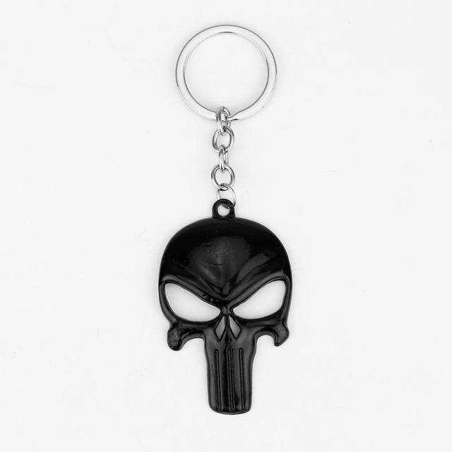 The Punisher Skull Keychain, Zinc Alloy, 1.6 x 2.4 in - American Legend Rider