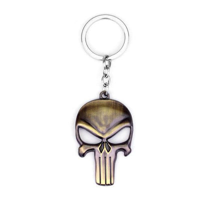 The Punisher Skull Keychain, Zinc Alloy, 1.6 x 2.4 in - American Legend Rider