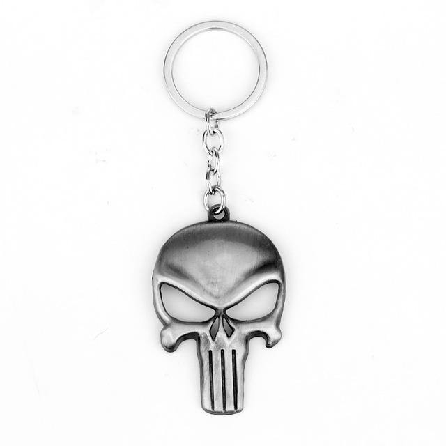 The Punisher Skull Keychain, Zinc Alloy, 1.6 x 2.4 in - American Legend Rider