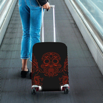 Bloody Skull Luggage Cover, Polyester/Spandex, Black with Red Skull Print - American Legend Rider