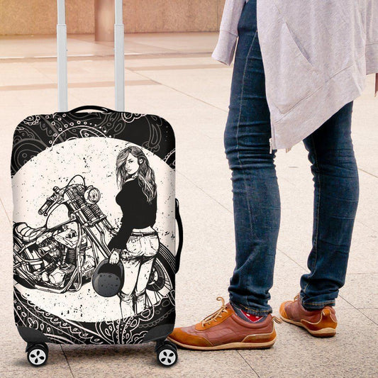 Girl Biker Luggage Cover - American Legend Rider