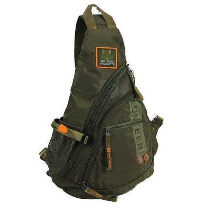Biker Sling Backpack Single Strap Rucksack with Skeleton Chain Bracelet - American Legend Rider