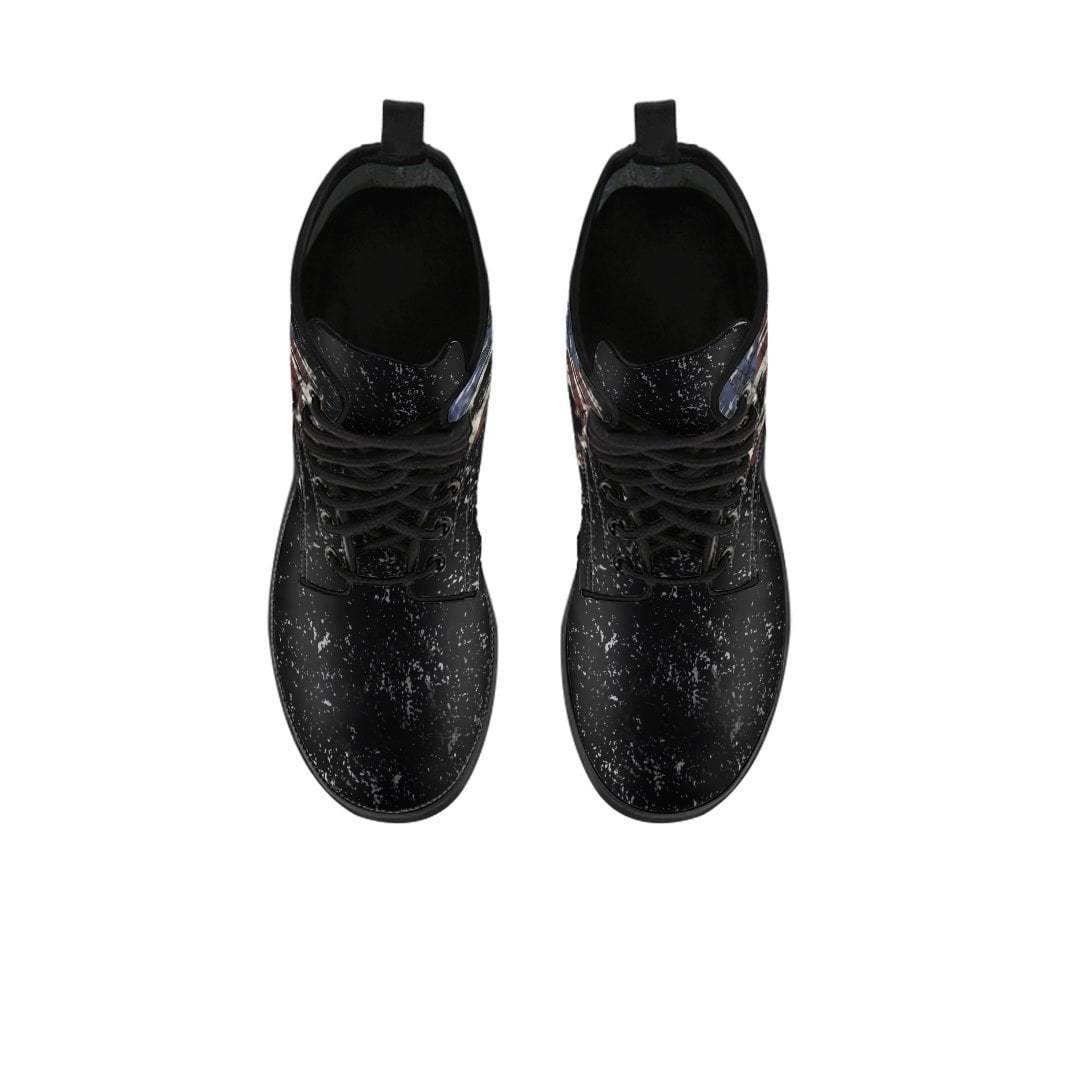 Shredded Skull American Flag Boots for Him & Her, Black - American Legend Rider