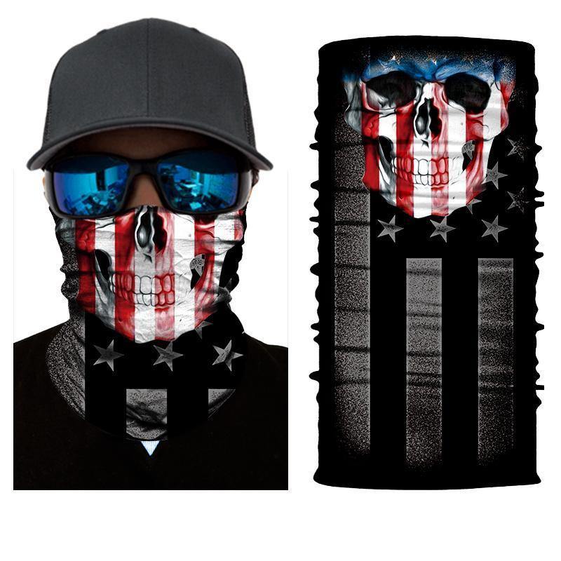 USA Flag Skull Motley Tube, Unisex, Polyester, One Size, Black ...