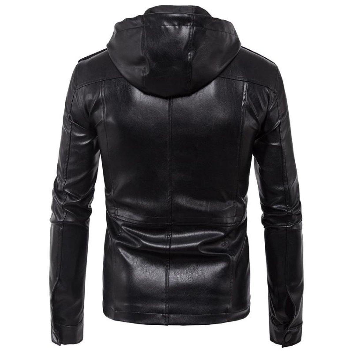 Hooded Leather Jacket - American Legend Rider