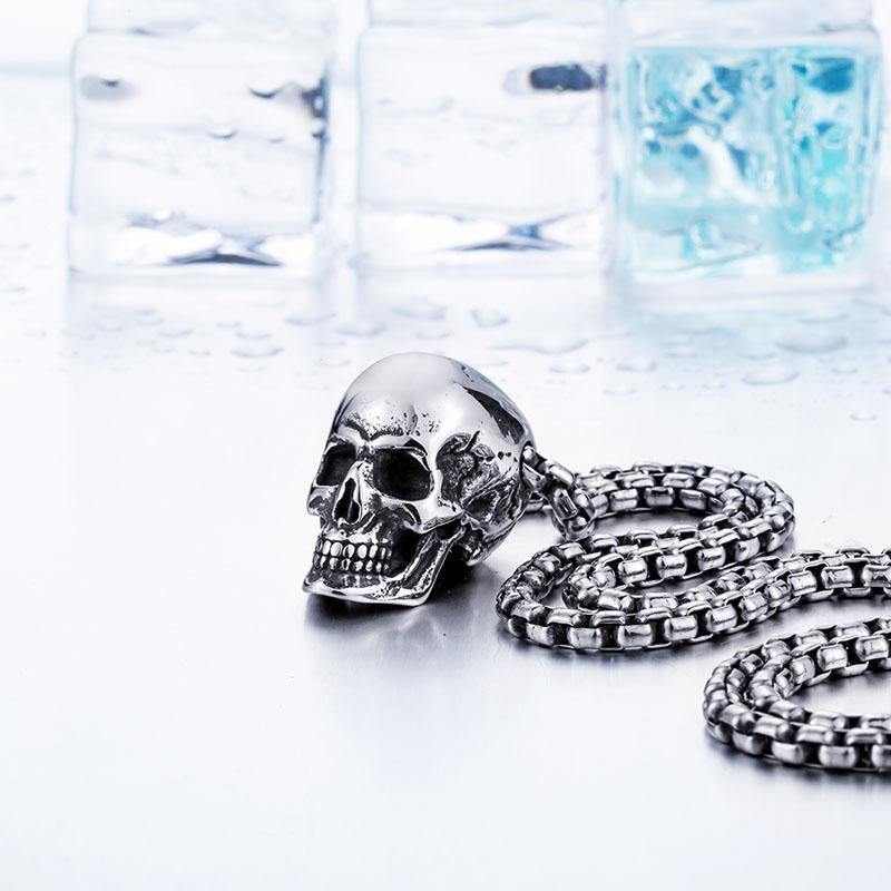 Stainless Steel Rock Punk 3 Skulls Pendant Necklace - American Legend Rider