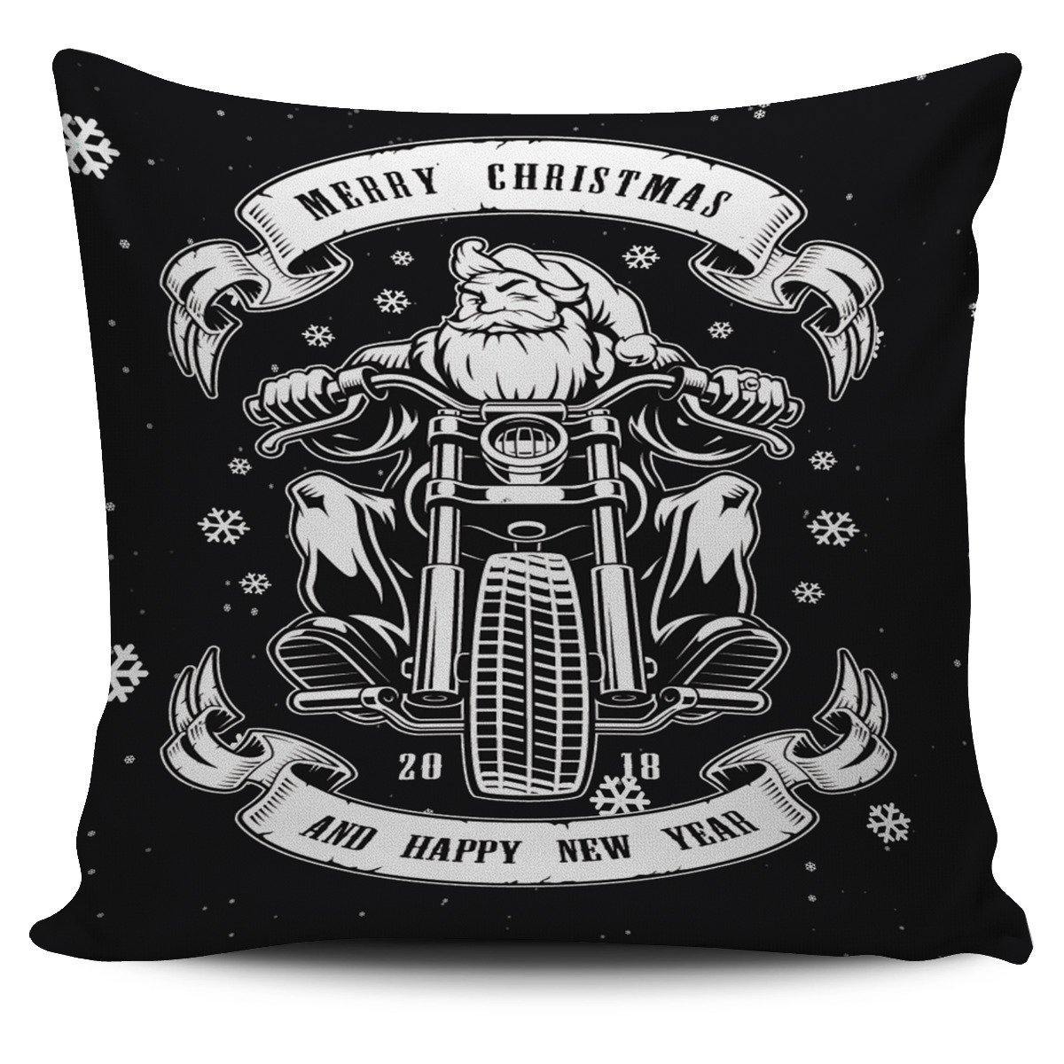 Santa Biker Pillow Cover - American Legend Rider