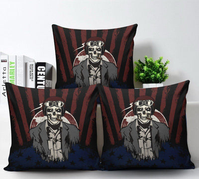 USA Skull Pillow Cover - American Legend Rider
