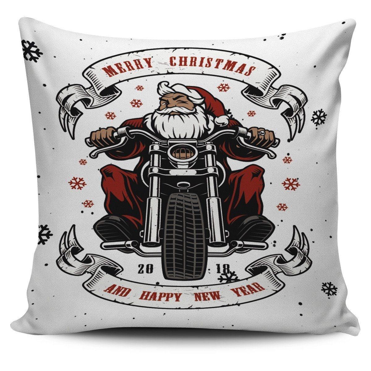 Santa Biker Pillow Cover - American Legend Rider