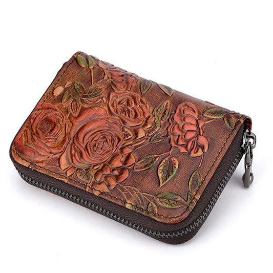 Flowery Vintage Card Holder Wallet - American Legend Rider
