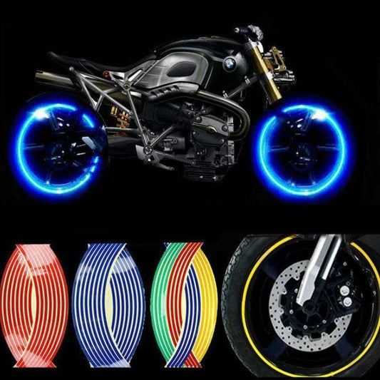 Wheel Hub Decal Sticker Reflective Stripes for 16/17/18 in Motorcycle & Car Rims - American Legend Rider