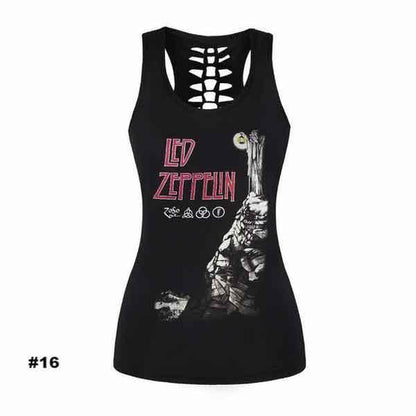 Women's Skull Tank Top, Polyester/Spandex, Black with Human Skull Print - American Legend Rider