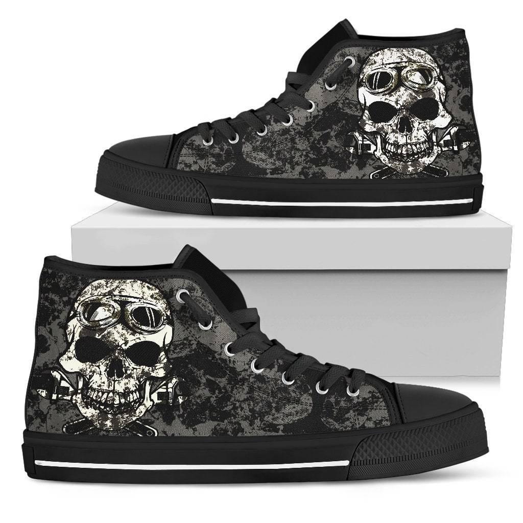 Men's Dirty Skull High Top Shoes - American Legend Rider