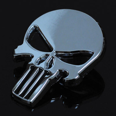 3D Metal Goth Skull Waterproof Decal Sticker, Zinc Alloy, 2.3 x 1.6 in - American Legend Rider