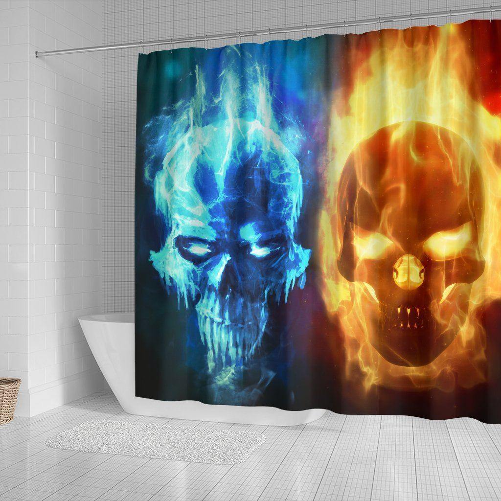 Duo Skull Shower Curtain - American Legend Rider