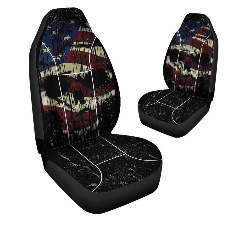 Skull, Crossbones, cheapest Bikers, Biker Gift, American Flag-Car Seat Covers, Car Accessories, Gift for Her, Custom Seat Covers, Custom Made Cover