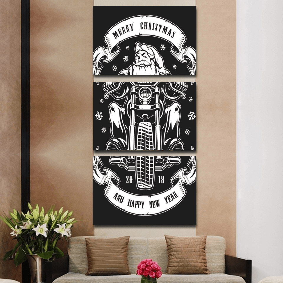 Santa Biker Horizontal Wall Art - American Legend Rider