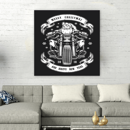 Santa Biker Square Wall Art - American Legend Rider