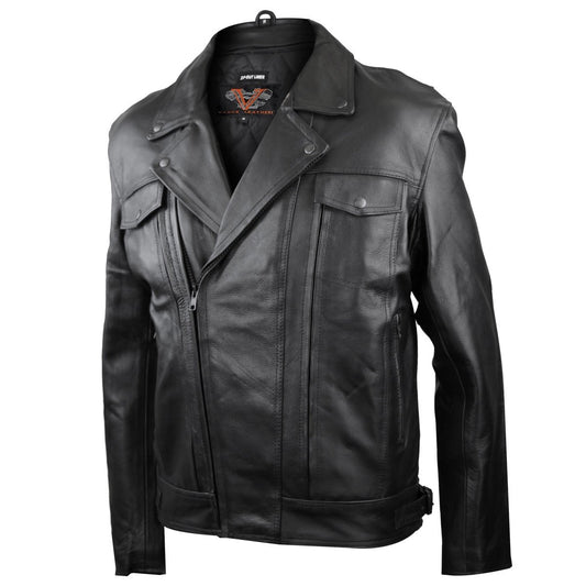 Vance Leather Men's Double Pistol Pete Leather Jacket