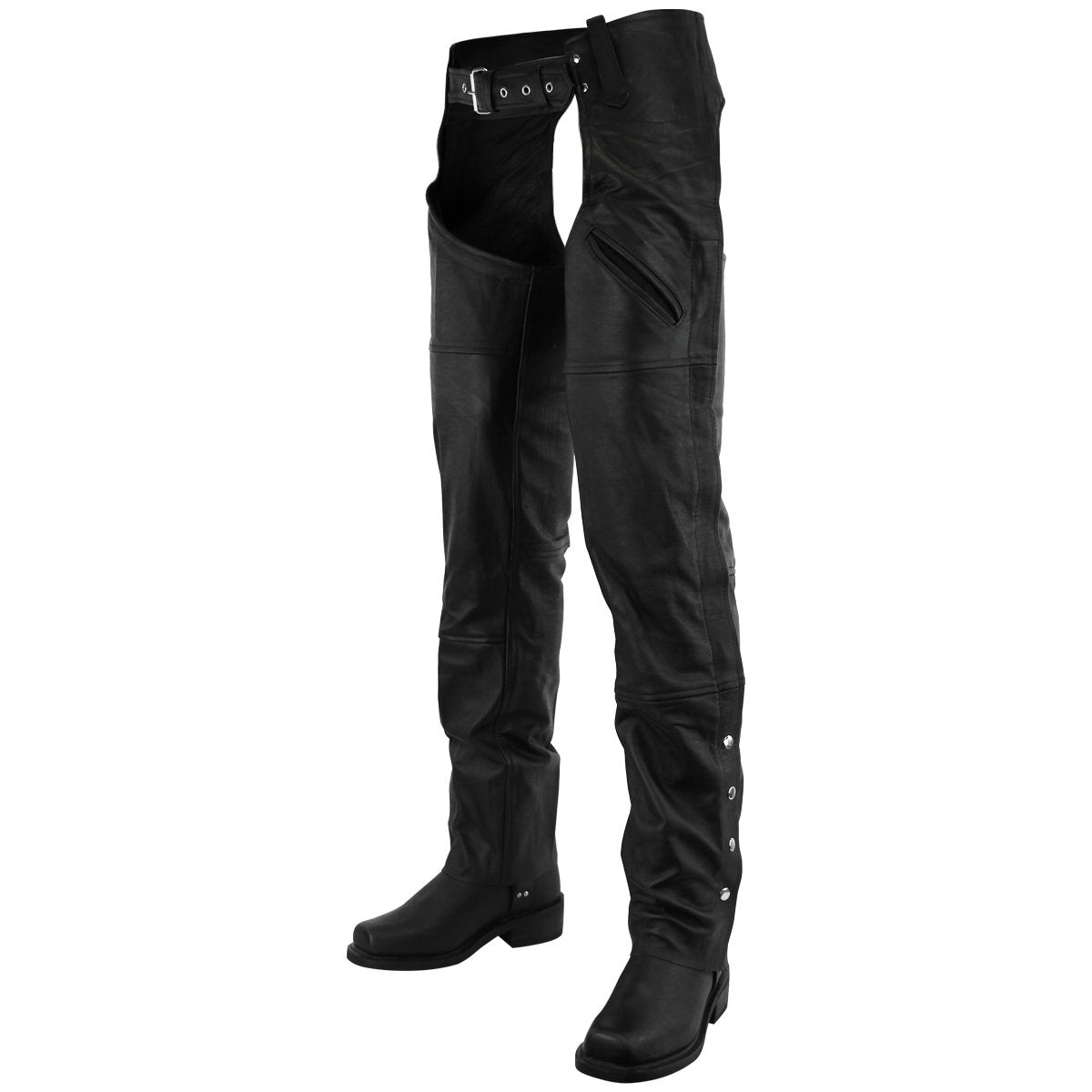 Vance Premium Cowhide Deep Pocket Leather Chaps