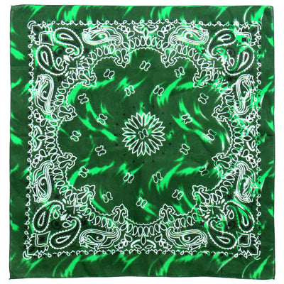 Hot Leathers Green Marble Paisley Design Bandana