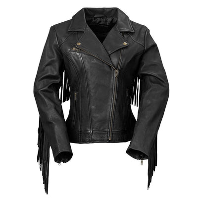 First Manufacturing Daisy - Women's Fringe Motorcycle Leather Jacket - American Legend Rider