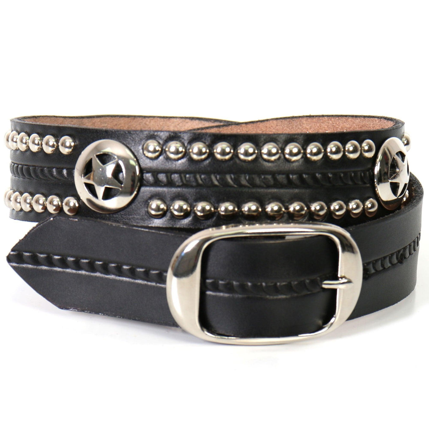 Hot Leathers Western Star And Studs Leather Belt - American Legend Rider