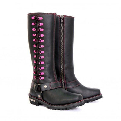 Hot Leathers Women's 14" Knee High Harness Boots With Side Zipper - American Legend Rider