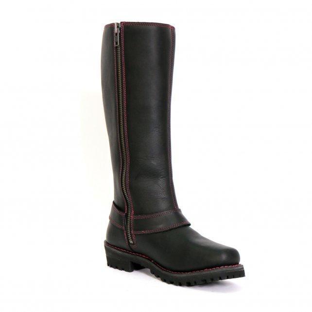 Hot Leathers Women's 14" Knee High Harness Boots With Side Zipper - American Legend Rider