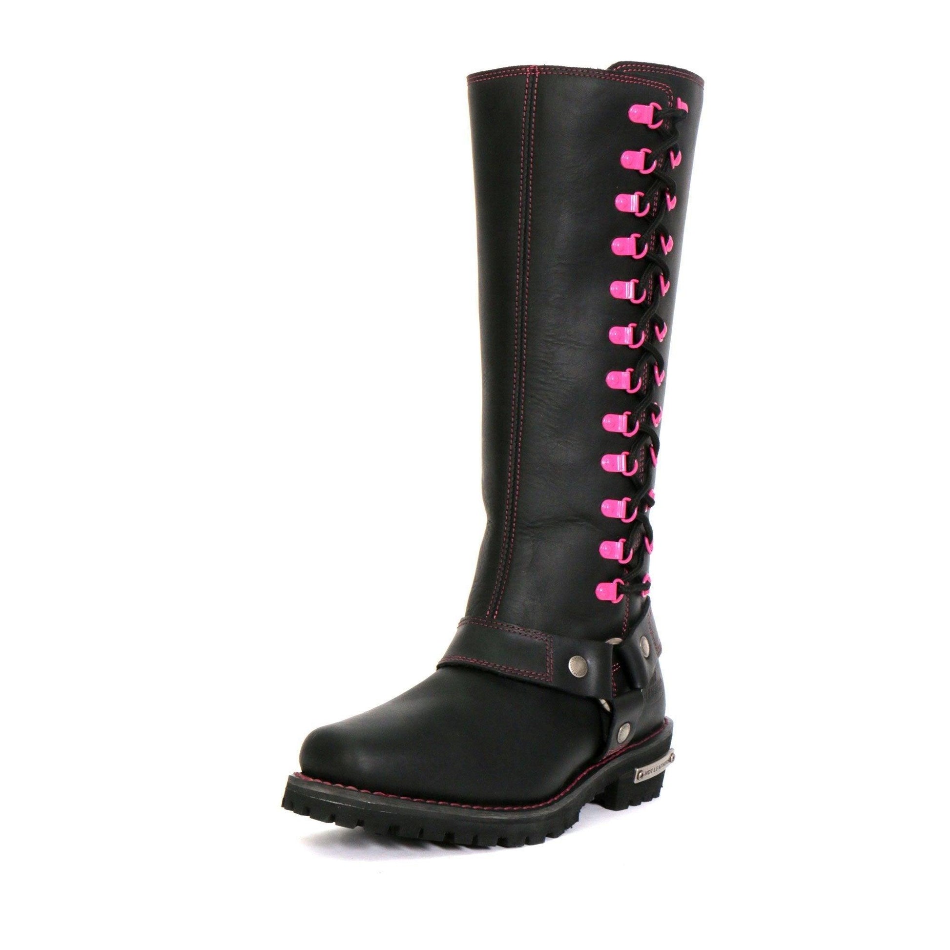 Hot Leathers Women's 14" Knee High Harness Boots With Side Zipper - American Legend Rider
