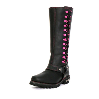 Hot Leathers Women's 14" Knee High Harness Boots With Side Zipper - American Legend Rider