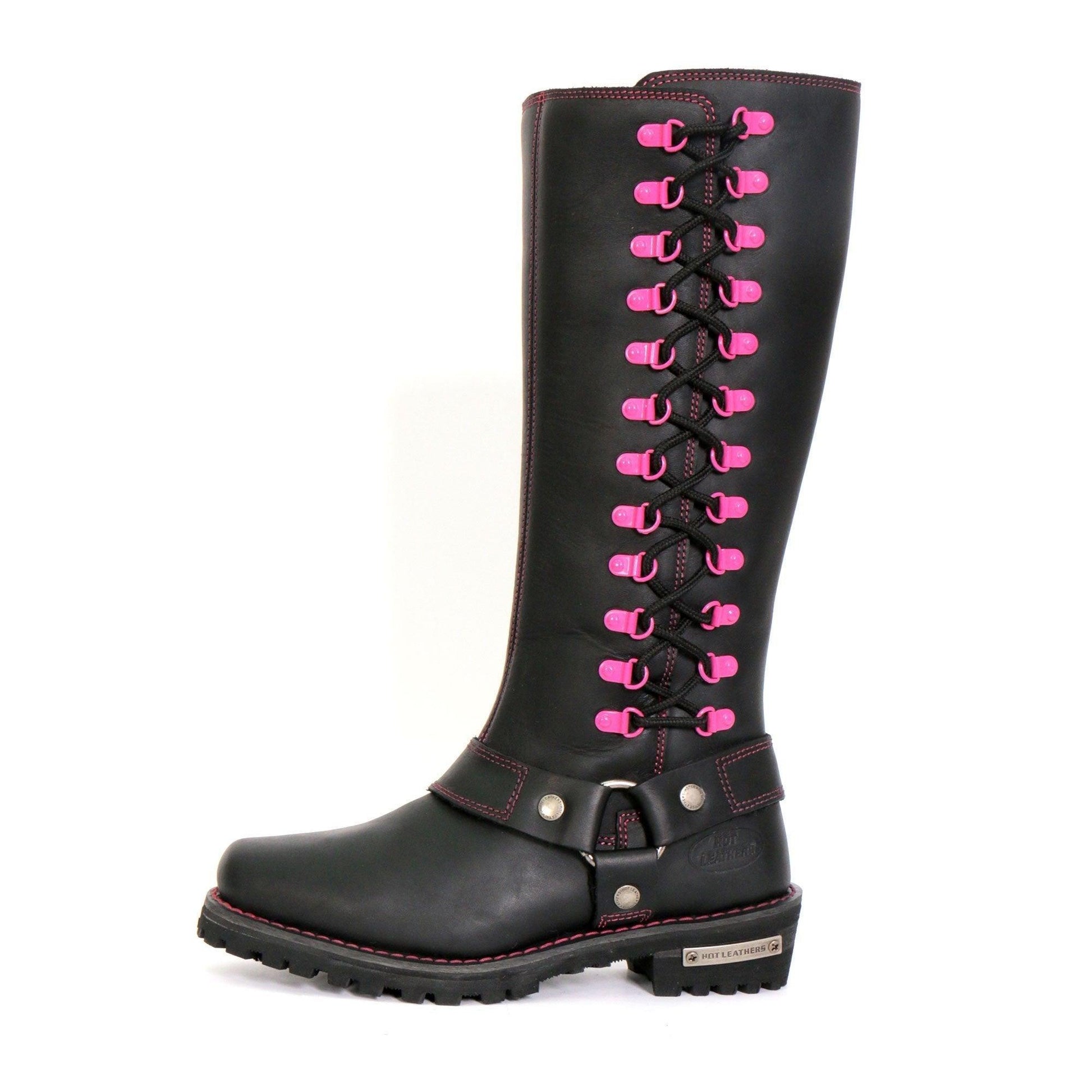 Hot Leathers Women's 14" Knee High Harness Boots With Side Zipper - American Legend Rider