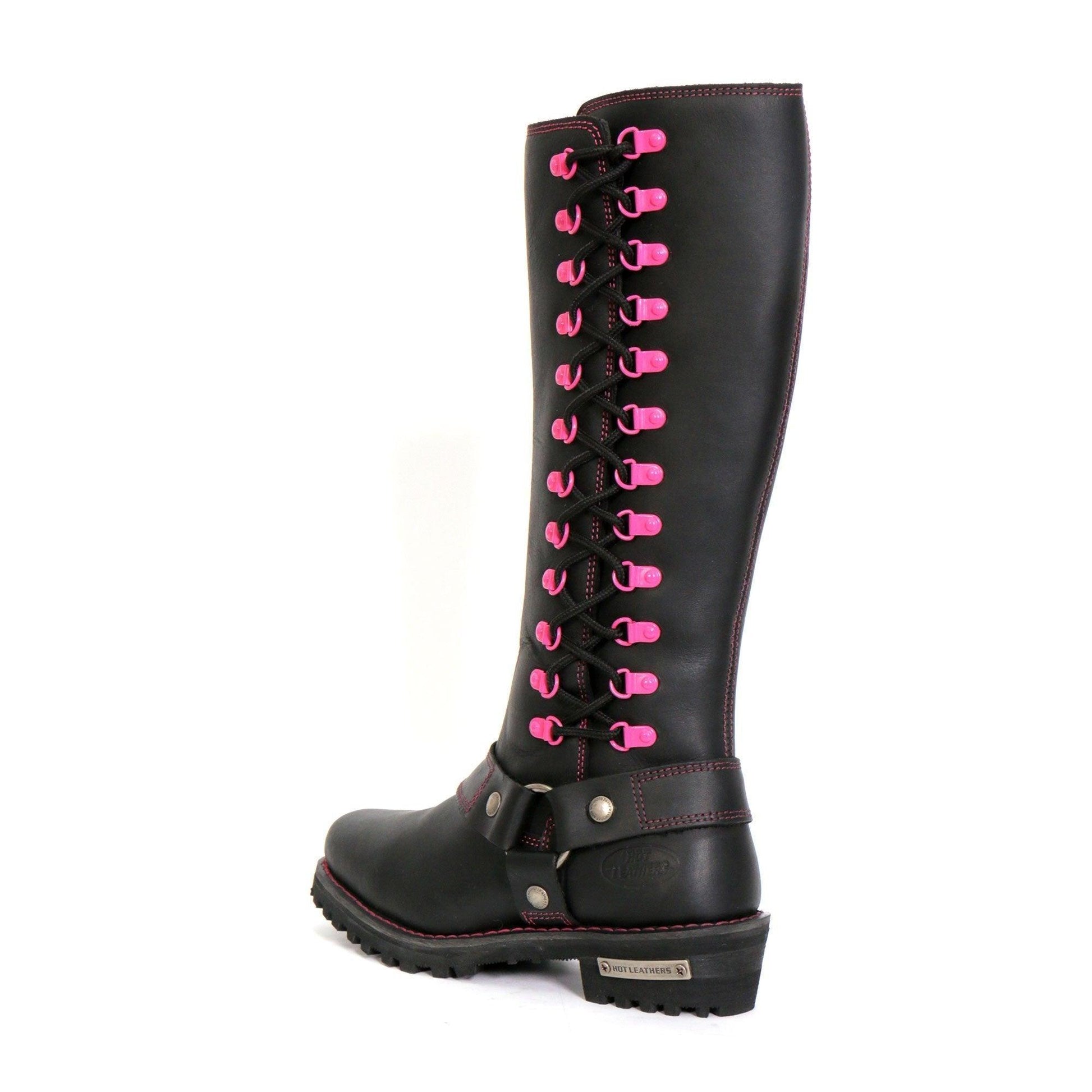 Hot Leathers Women's 14" Knee High Harness Boots With Side Zipper - American Legend Rider