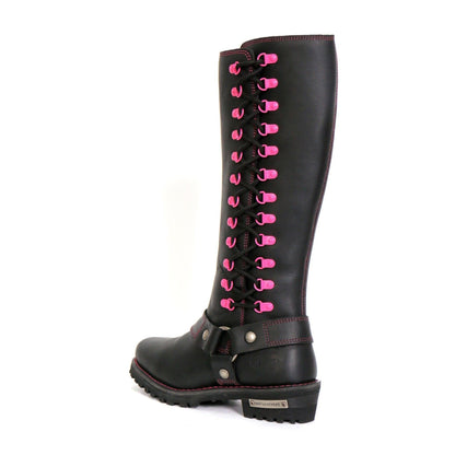 Hot Leathers Women's 14" Knee High Harness Boots With Side Zipper - American Legend Rider